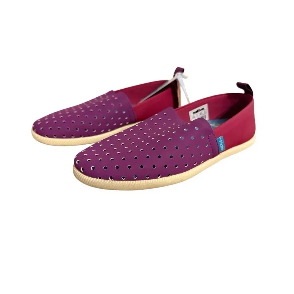 Brand New Native Two Tone Shoes Grape Purple Raspberry Red Slip On Unisex